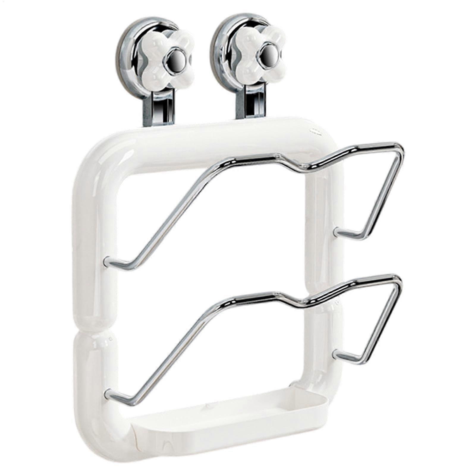 2Tier Wall Mounted Pot Lid Organizer and Holder, NoDrill AntiSlip SpaceSaving Kitchen Rack