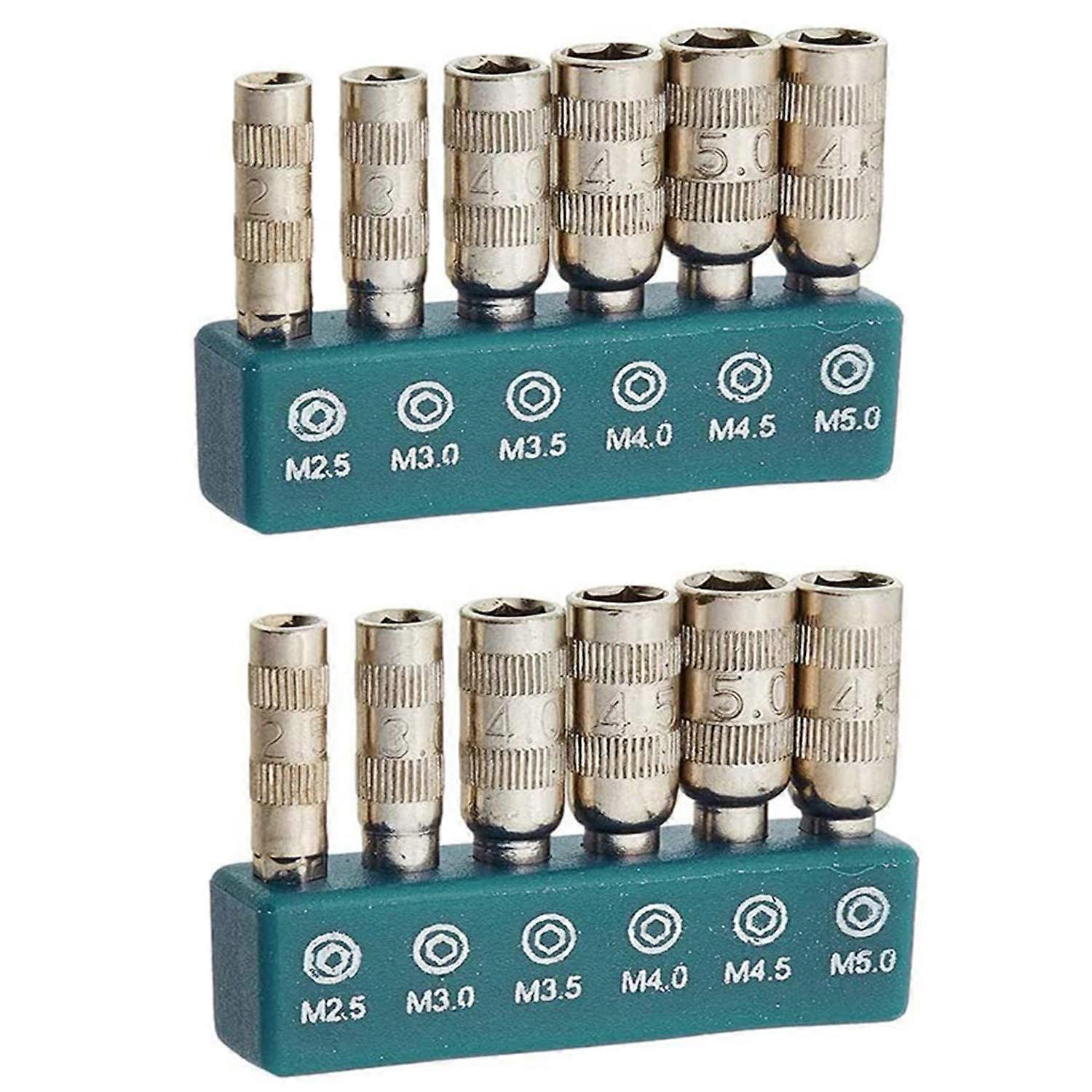 Hex Socket Bit Set H4 Shank 2.5mm5.0mm Precision Sizes CorrosionResistant Pack of 2