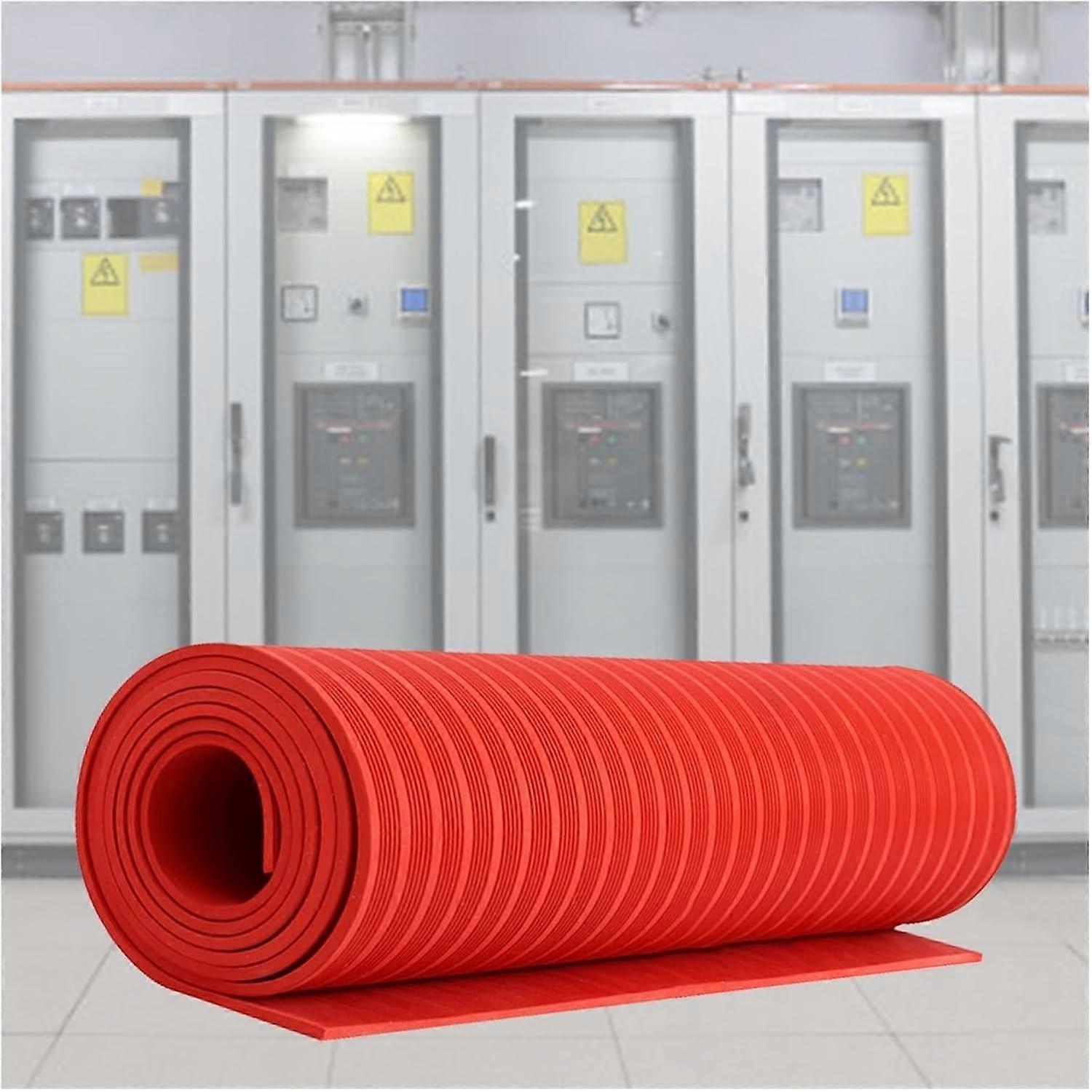 Electrical Insulating Mat  Voltage Rubber NonSlip Safety for Switchboard 8x3ft Red