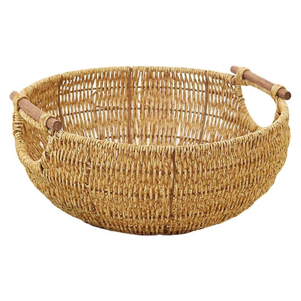 Woven Basket with Handles for Household Storage Use