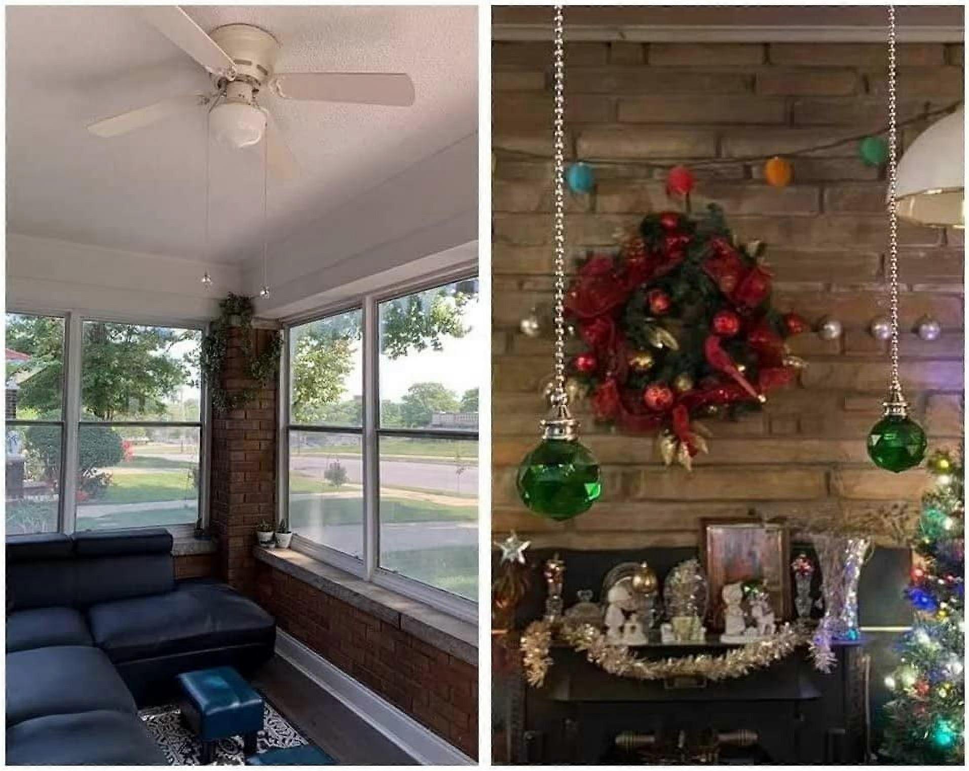 Green 2pcs Ceiling Fan Pull Chain Decorative Pull Chain Extender