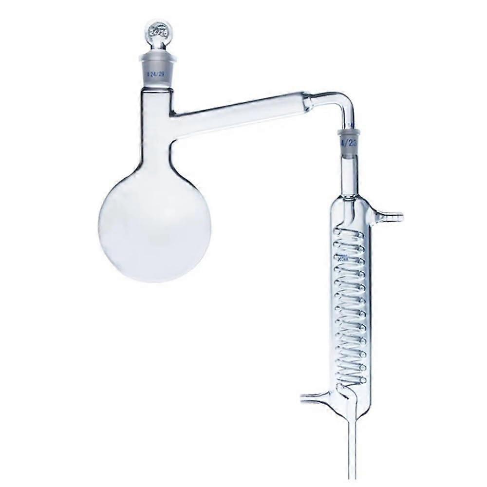 500ml Lab Glassware Round Bottom Flask with Coil Condenser, HeatResistant Distillation Setup