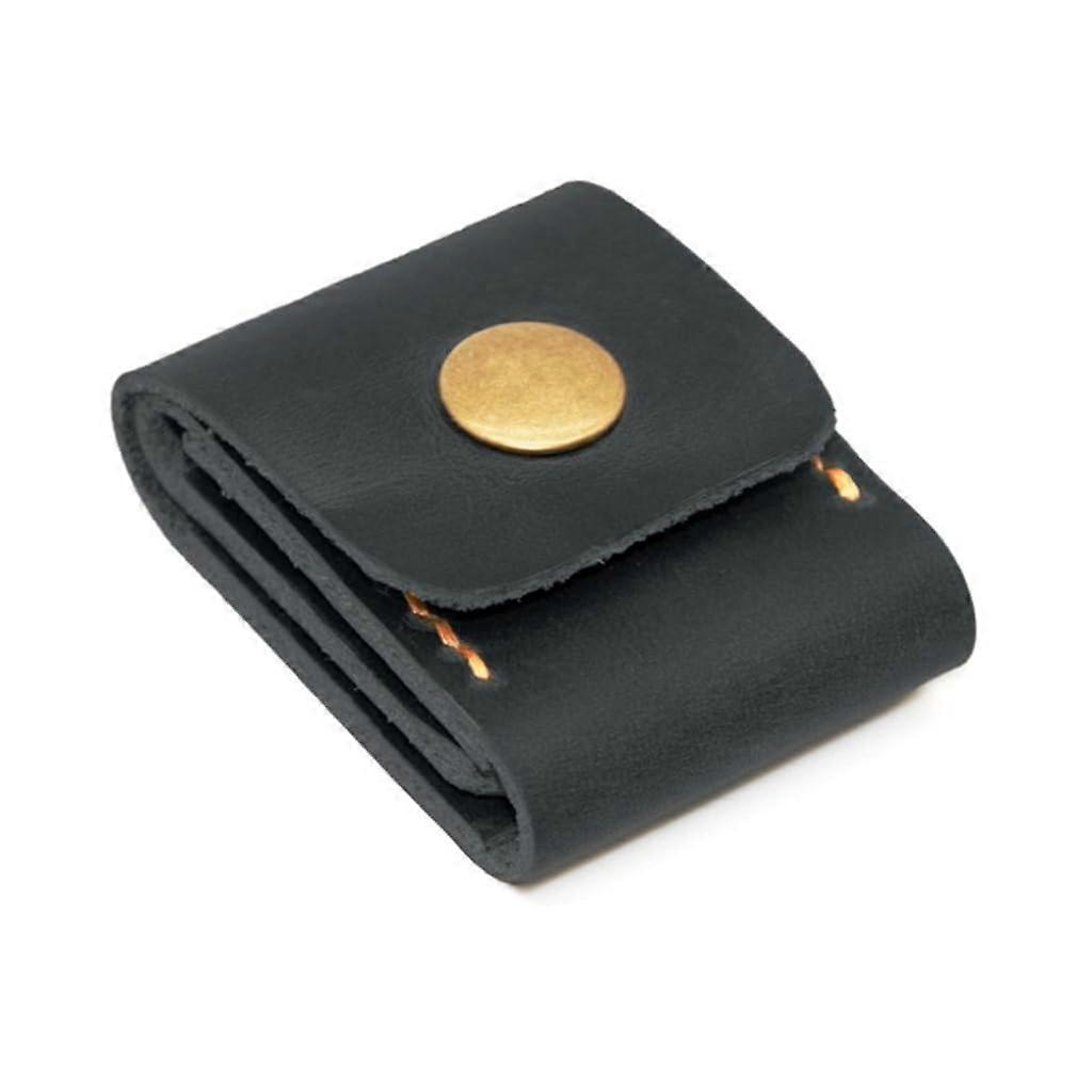 PU Leather Guitar Pick Holder Case with Compact 3Pocket Design for Secure Pick Storage Black