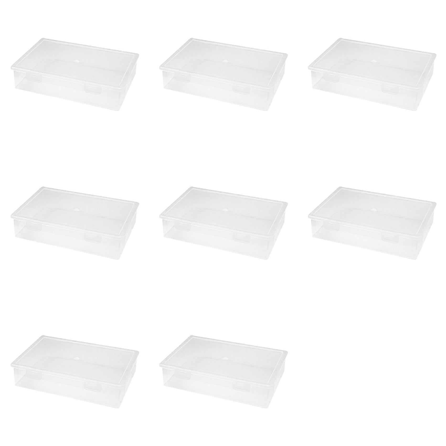 8X Plastic File Organizer Transparent Square Storage Box A4 Storage Box File Storage Box M