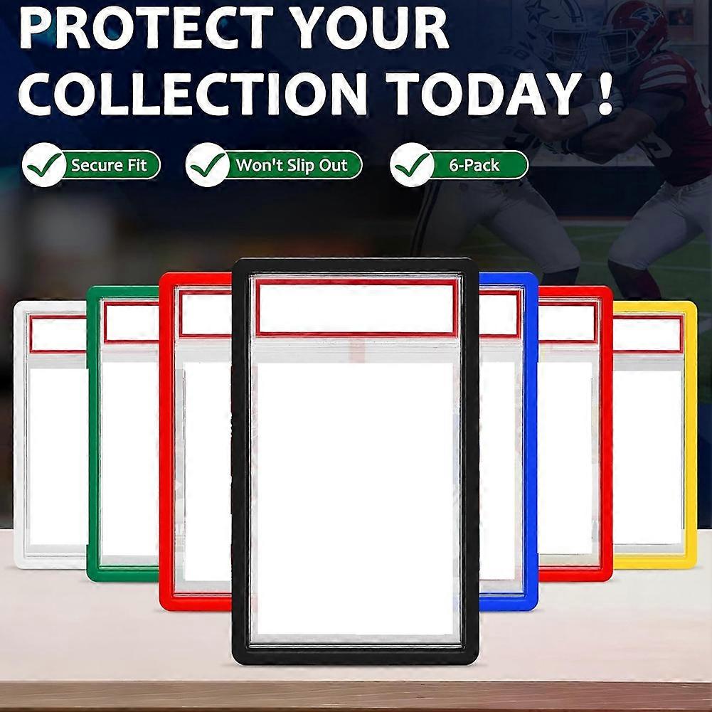 6Pcs Flexible Slab Bumper for Graded Card Cases,Shock-Absorbing,Anti-Scratch Edge & Corner Guard for Standard PSA Color