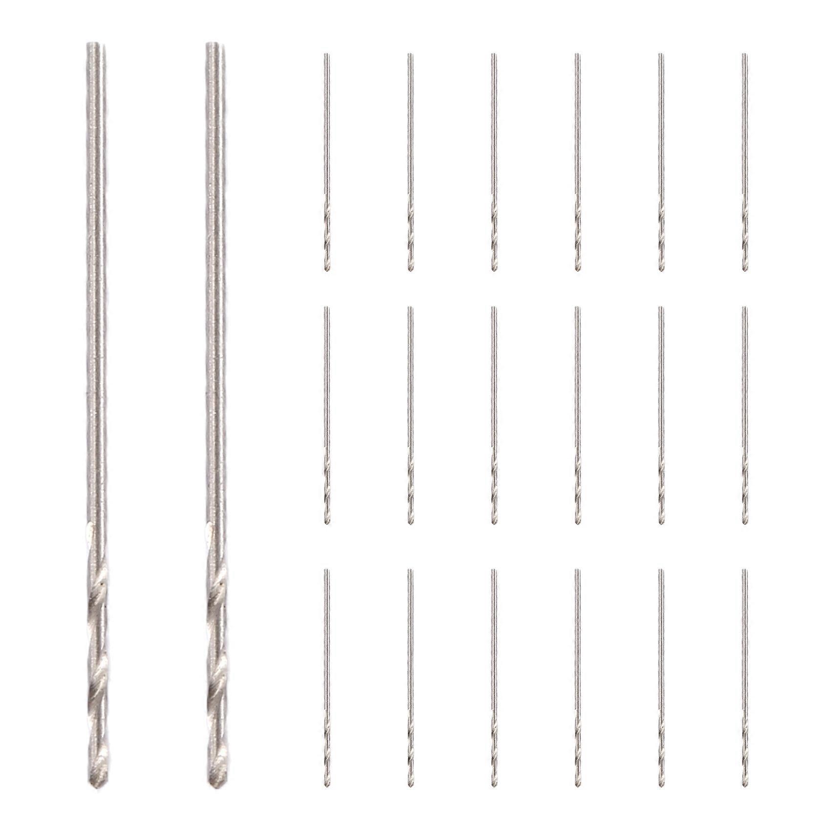 20 Pcs 30mm Long 0.8mm Dia Micro HSS Twist Drill Bit