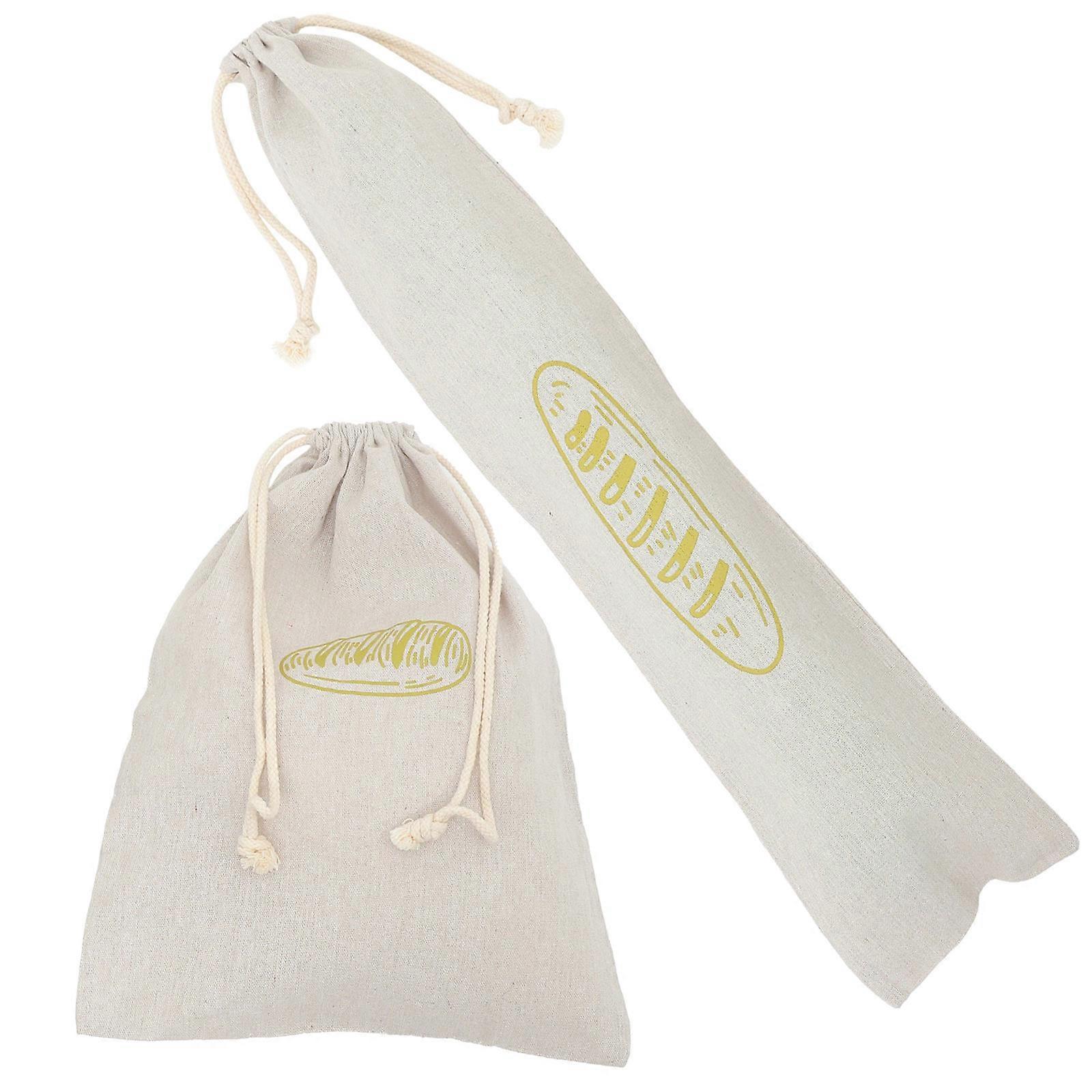 Drawstring Bread Bag Portable Food Storage Family Gathering 2Pcs