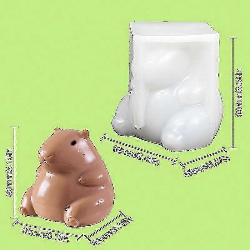 2026 Cute Capybara Pudding Mousse Silicone Mold, Cartoon Cake Decorating Baking Tool
