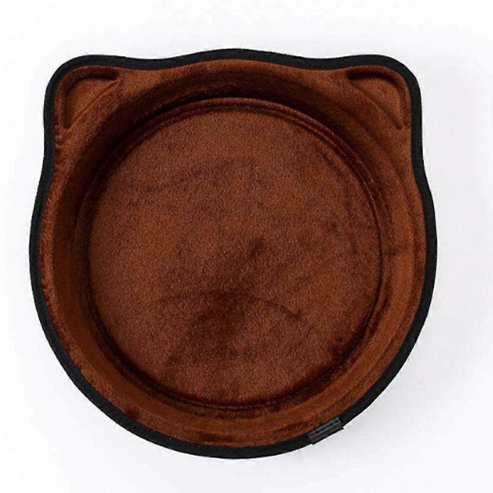 Cat Window Perch Hammock Bed with Stable Suction Cups, Sunbathing Cooling Canvas, Brown