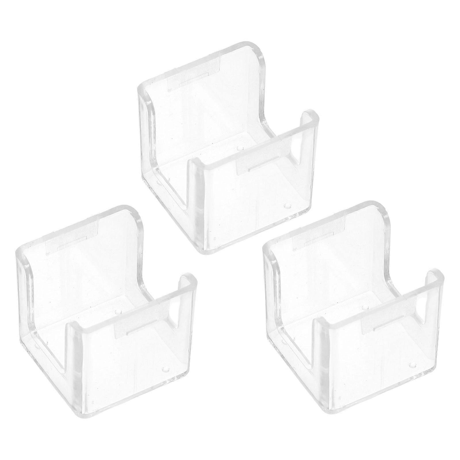 Pool Cue Chalk Holder Acrylic Storage Case 3Pcs Transparent Square Box