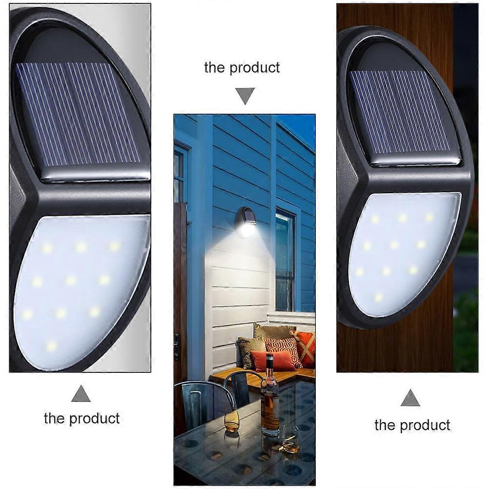 Solar Sensor Light Outdoor Garden Wall Light for Lighting Use Black ABS