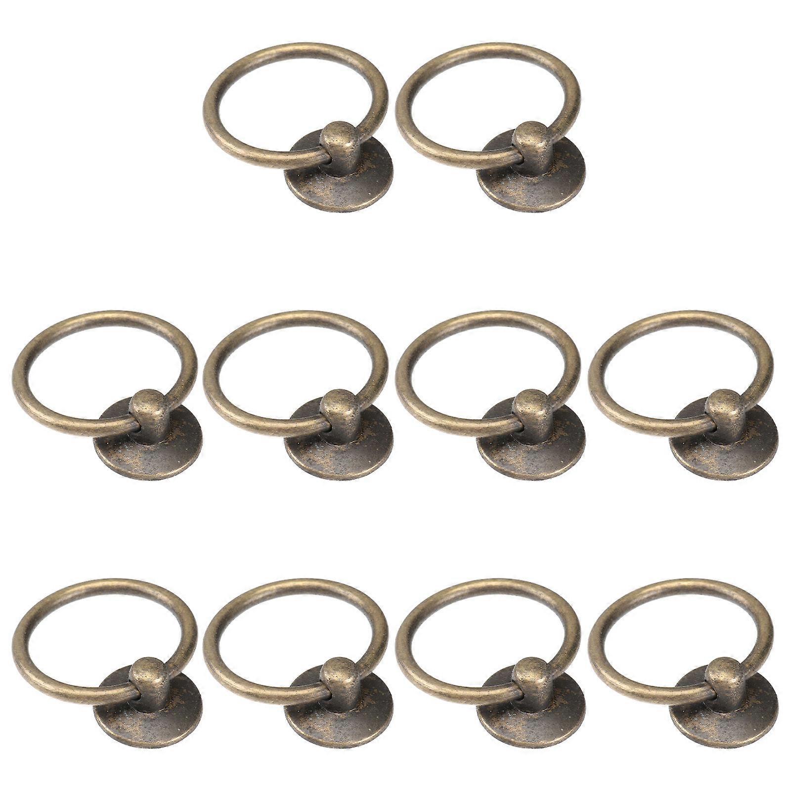 Single Bore Door Handle Circular Pull Ring for Cabinet 12Pcs Durable Use
