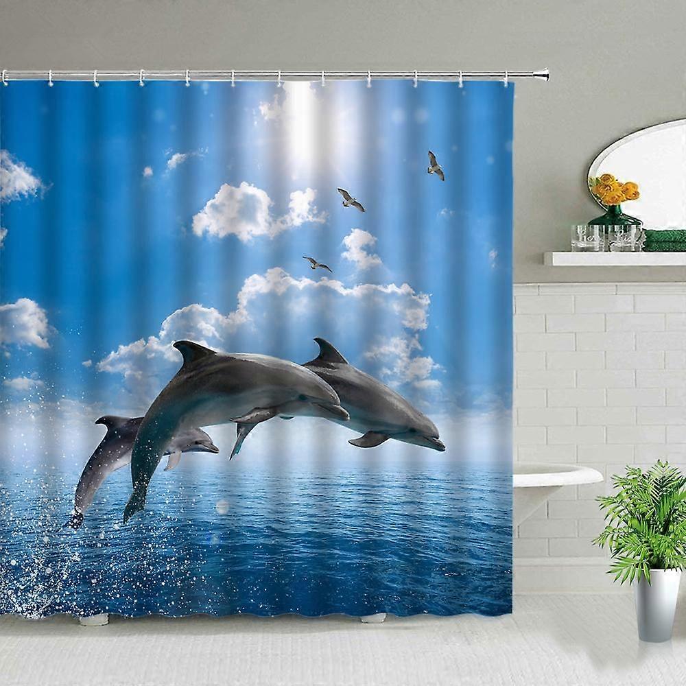 Rideau de douche imperméable avec crochets, style 1421