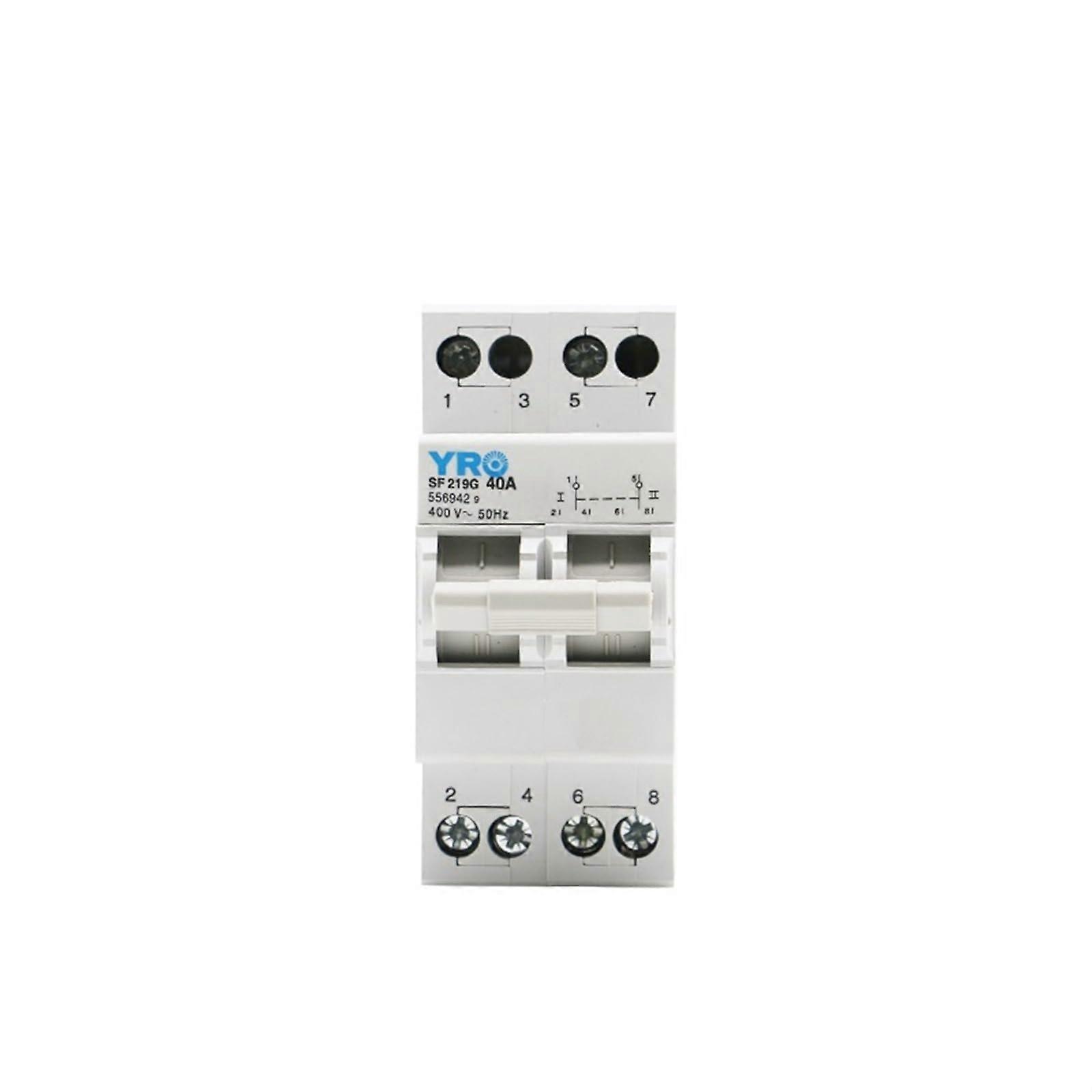 Automatic Transfer Switch Dual Power Control 2P 40A Manual and Automatic Changeover for Panel