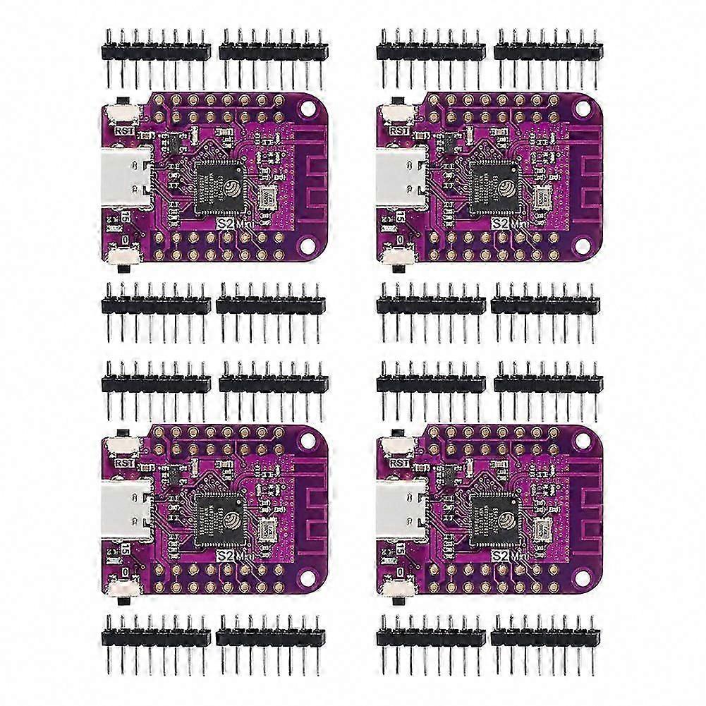 4Pcs ESP32-S2 Mini WiFi IoT Development Board with 4MB Flash and 2MB PSRAM for MicroPython Projects