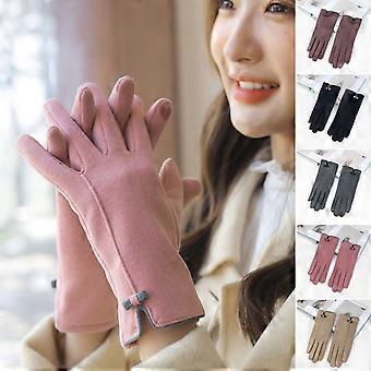 1 paar winterhandschoenen met touchscreenfunctie, volledige vingers, effen kleur, dik, winddicht, warmhoudend, antislip, geschikt voor kamperen en fietsen, winteraccessoire, paars.