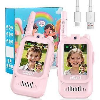 Video-Walkie-Talkies für Kinder von 3 bis 12 Jahren: Wiederaufladbare Funkgeräte mit Bildschirm, Stimmverzerrer und großer Reichweite – ideale Weihnachts- und Geburtstagsgeschenke für Mädchen
