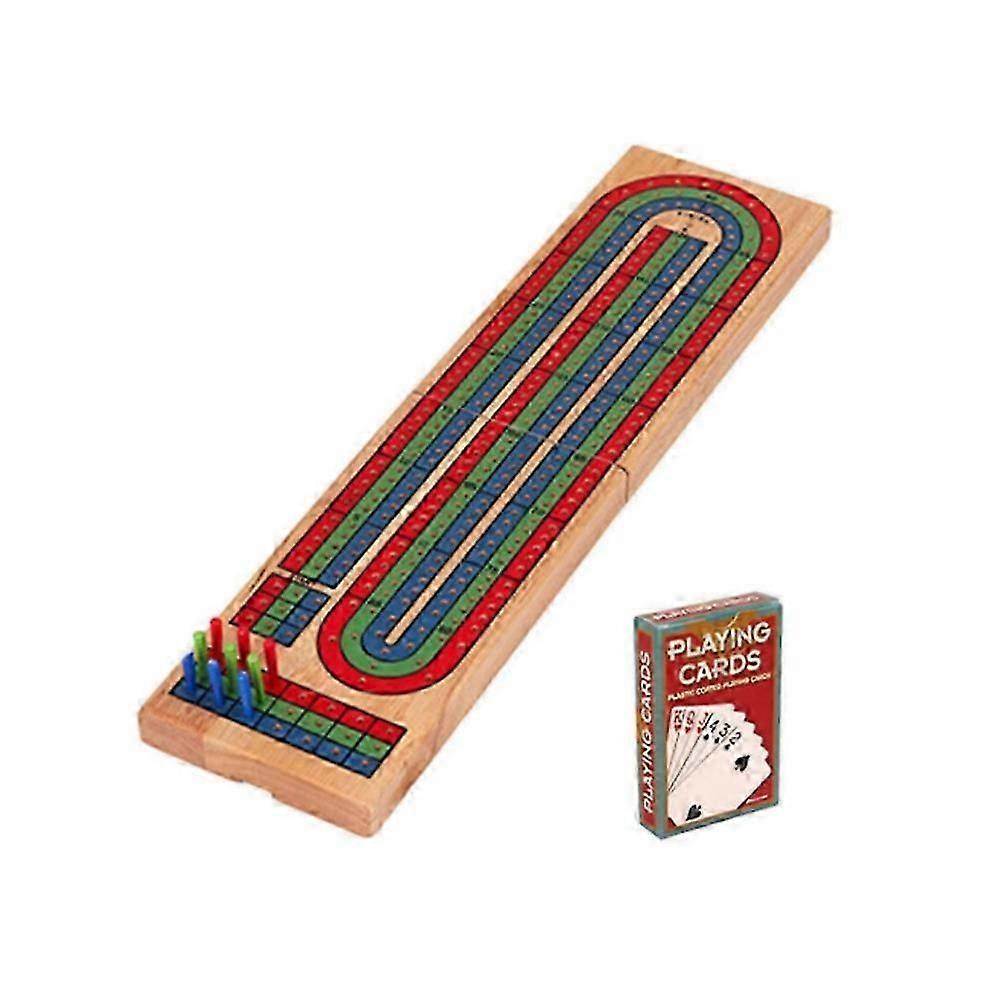1 Set Cribbage Board Table Game Solid Wood Party Board Game Board Cribbage Cards Board