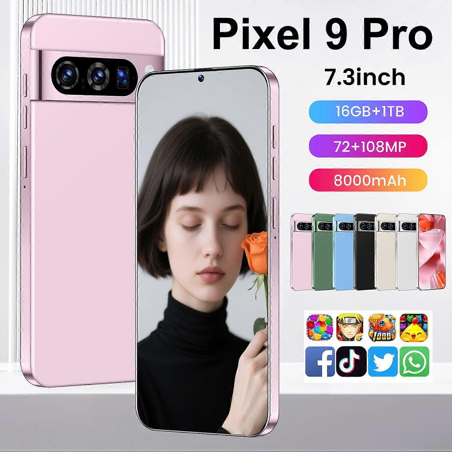 Smartphone Pixel 9 Pro com tela Incell de 7,3 polegadas, 4 GB de RAM e sistema operacional Android.