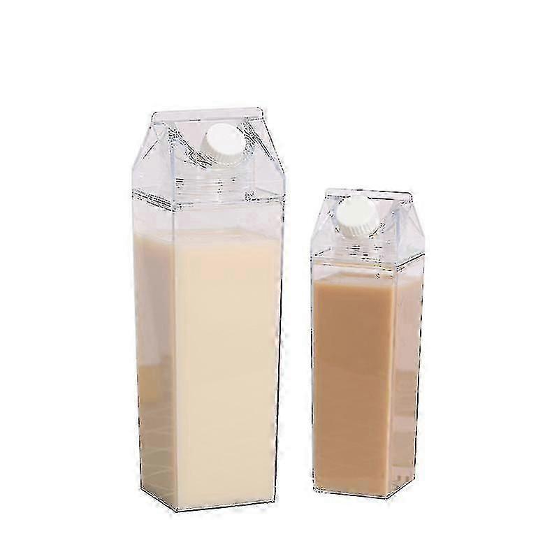 Clear Square Portable Milk Bottles