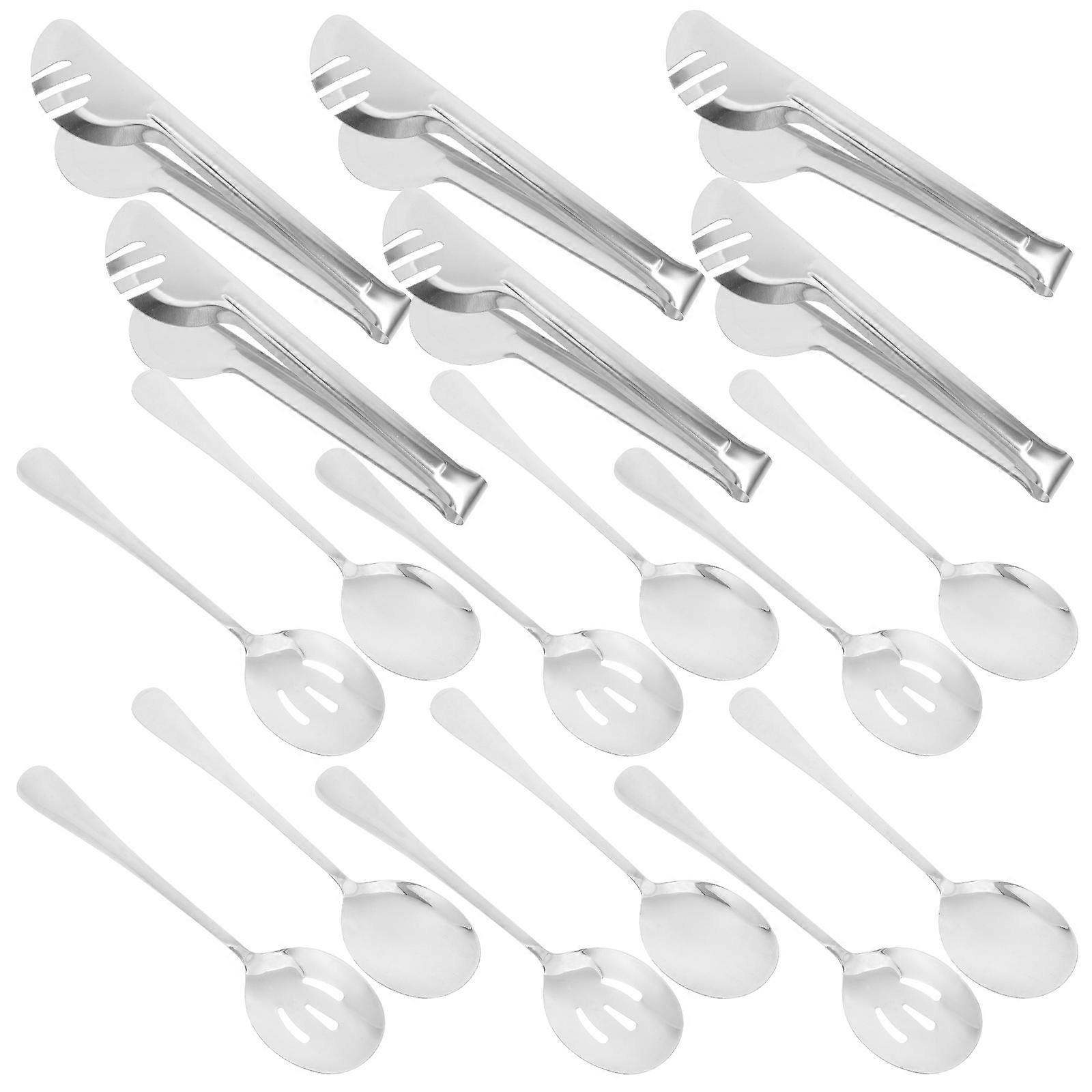 Stainless Steel Serving Spoon Set for Buffet Includes 18Pcs Utensils
