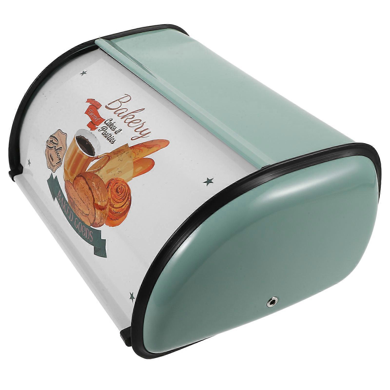 Sky-Blue Bread Container for Storage with Metal Bread Box