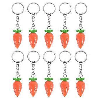 Cute Keyring Decorative Mini Carrots Bag Pendants General Users 9.50X1.80X1.50cm Portable Carrot Pendant 10Pcs