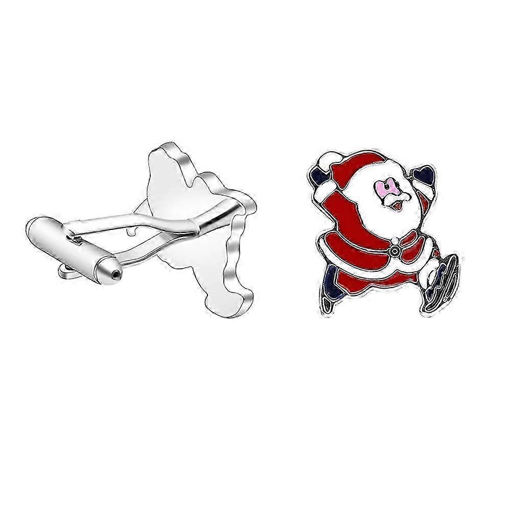 Santa Design Copper Cufflinks for Christmas, 1 Pair