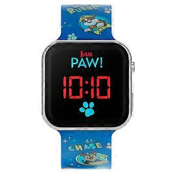 Pre School Paw Patrol Printed Strap Led Blue Watch PAW4354 - Stainless Steel