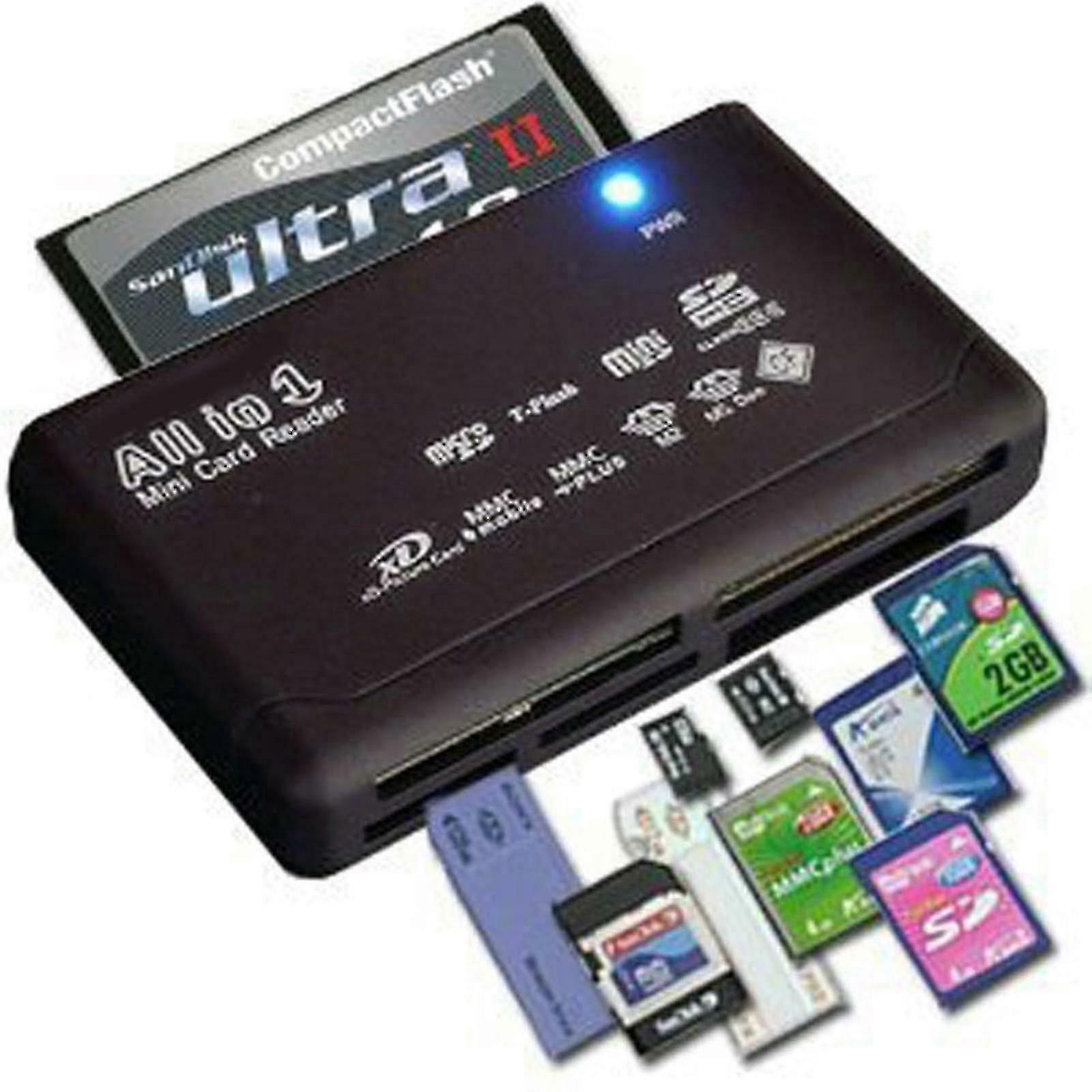 All In One 1 Memory Card Reader Usb External Sd Sdhc Mini Micro M2 Mmc Xd Cf Ms