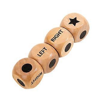 4Pcs Left Right Center Game Dices Standard Size 6 Sided 1Inch Wooden Dices Easy to Store and Carry Around for Travel Multicolor