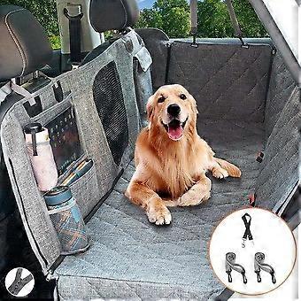 Waterproof Pets Car Dog Cover Hammock for Back Seat - Universal Fit, Mesh Window, Easy Clean, Multi-Pocket Design