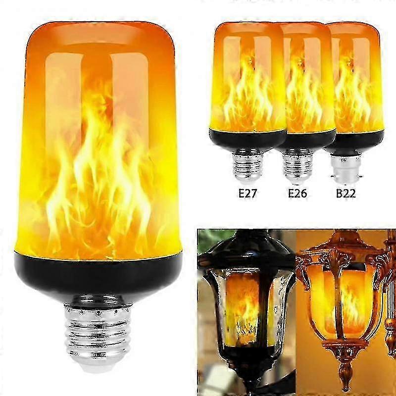 B22 E27 Led Flame Light Bulbs 4 Modes Party Led Flame Effect Light Simulation Fire Lights-dwdz