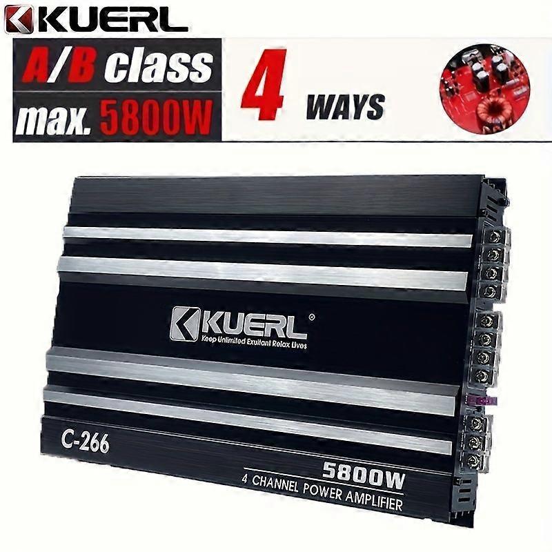 KUERL 4 Channel AB Class 12V Car Amplifier, 5800W Power Stereo 