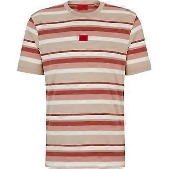 Hugo Mens Diragolino Striped Logo Oversized T-Shirt