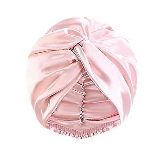 Women Satin Solid Sleeping Hat Double Layered Night Sleep Cap For Women Shower Caps Waterproof Sleeping Hair Bonnets Cap