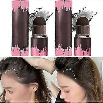 Haaransatz Puder Stick, 2pcs Haar Schatten Puder Wurzel Touch Up Puder, Haarschattierung Schwamm Stift wasserdicht Langlebig