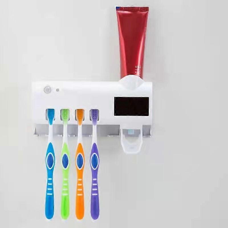 White Automatic Toothpaste Squeezer Sterilization Shelf, for Smart Rechargeable UV Toothbrush, Automatic Toothpaste Squeezer, Bathroom Cabinet