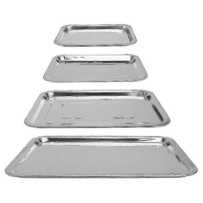 4pcs Edelstahl Serviertablett