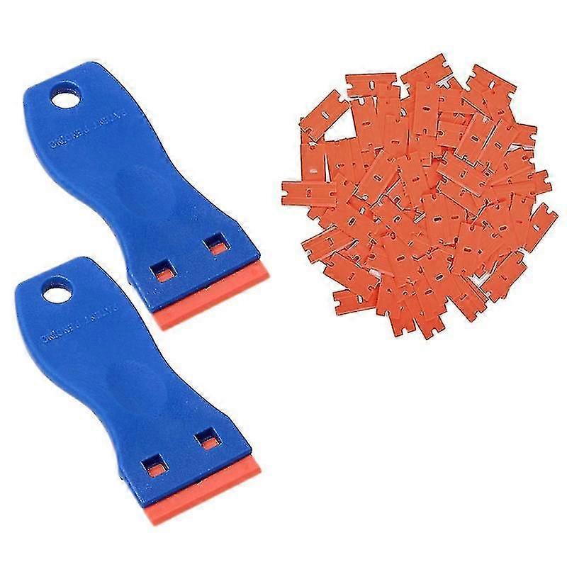 Plastic Razor Blade Scraper, 2pcs Scraper Tool With 60pcs Plastic- B