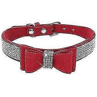 Crystal Dog Collar With Bow Tie Rhinestone Puppy Collars Bling For Small Dogs