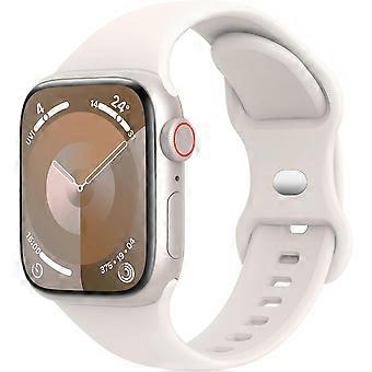 Sportband kompatibelt med Apple Watch 40mm 41mm 38mm 42mm 44mm 45mm 49mm, mjukt silikonband för iWatch Series Ultra 9 8 7 6 5 4 3 2 1 SE Starlight