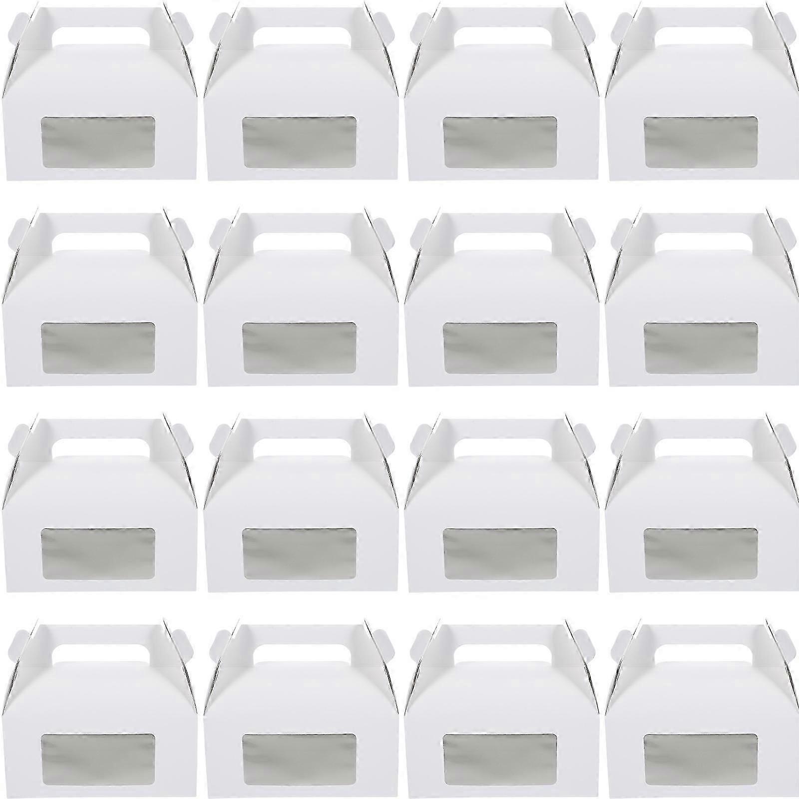 60Pcs White Cake Packaging Boxes Gable Boxes for Storage