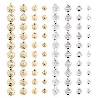 Pet Bell Mini Bell Pendant for DIY Crafts with 80Pcs Silver and Gold Colors