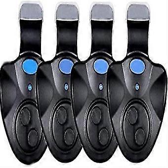4 Pcs Sensitive Electronic Fishing Bite Alarms with Sound & Light Indicators - Durable & Easy to Use