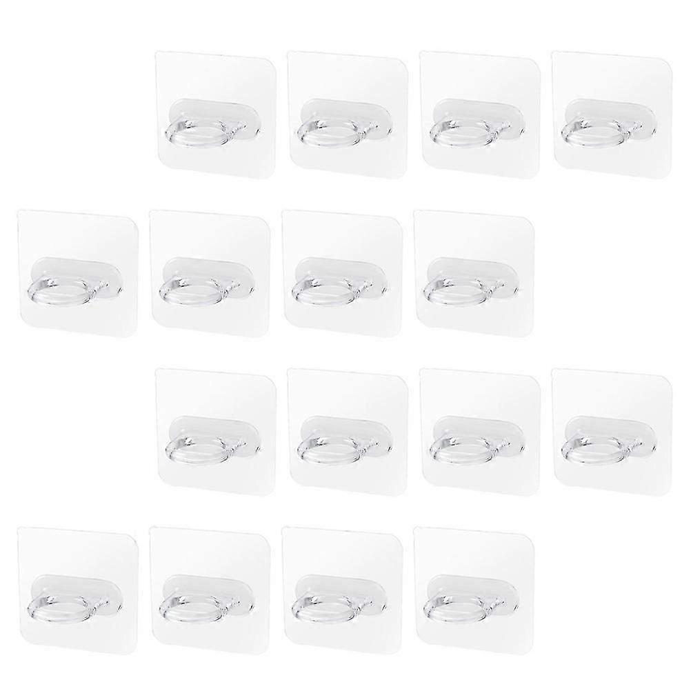 Sticky Hook Rack Transparent Wall Hooks for Storage 32 Pieces