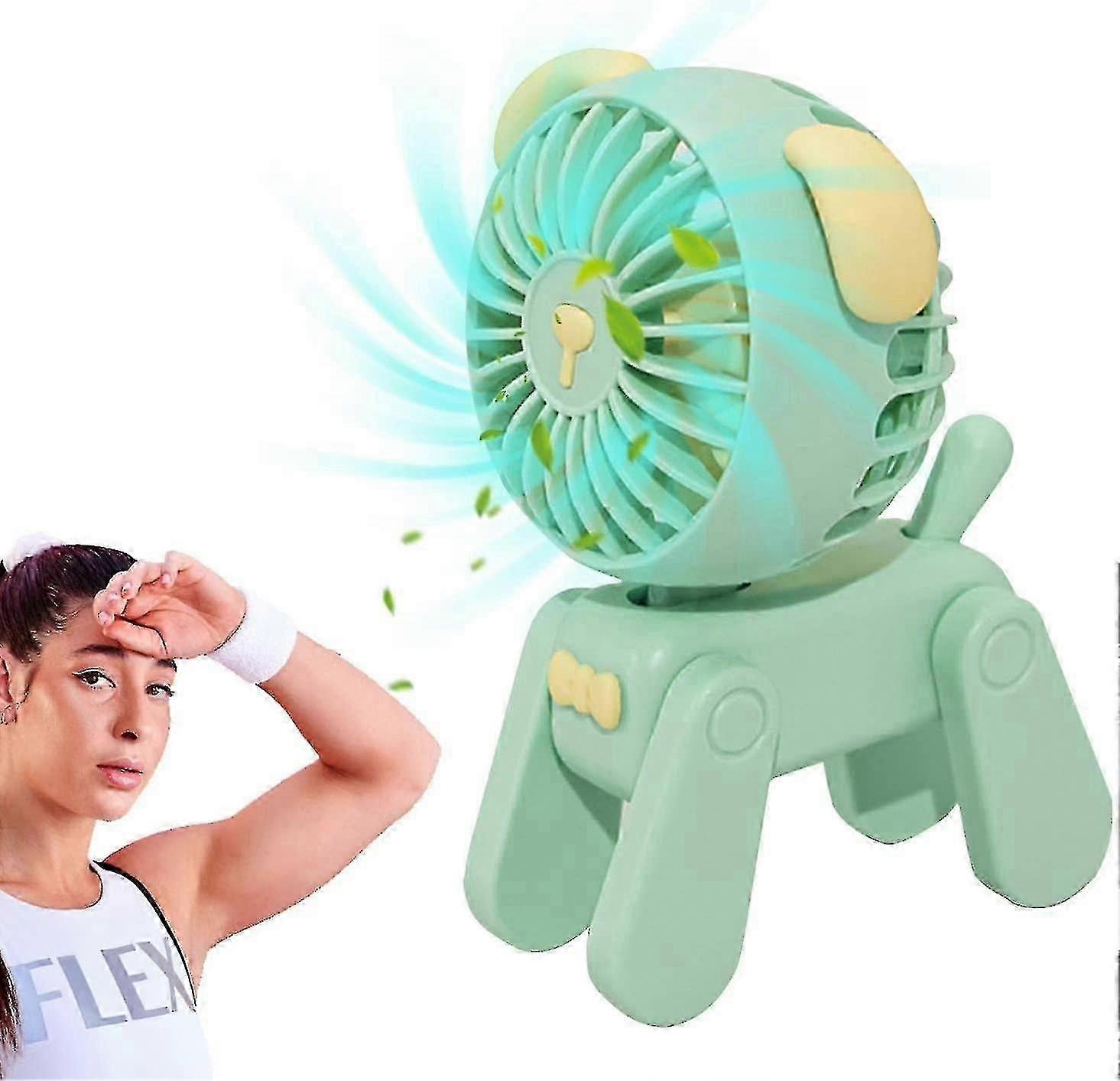 Small Quiet Portable Table Fan (green)