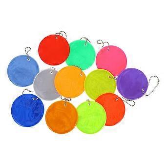 24pcs DoubleSided Reflective Keychain Backpack Pendants for Night Running and Cycling Visibility