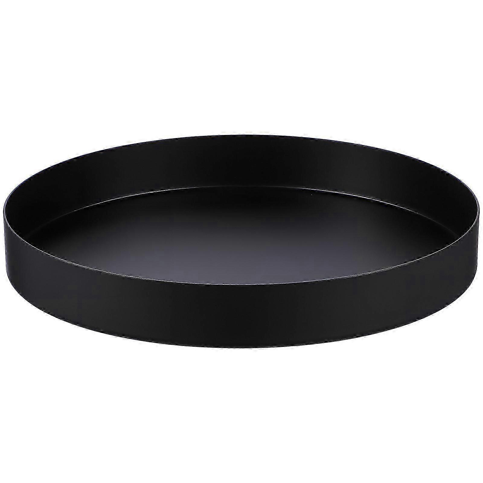 Black Round Tray Metal Tray for Storage 4Pc