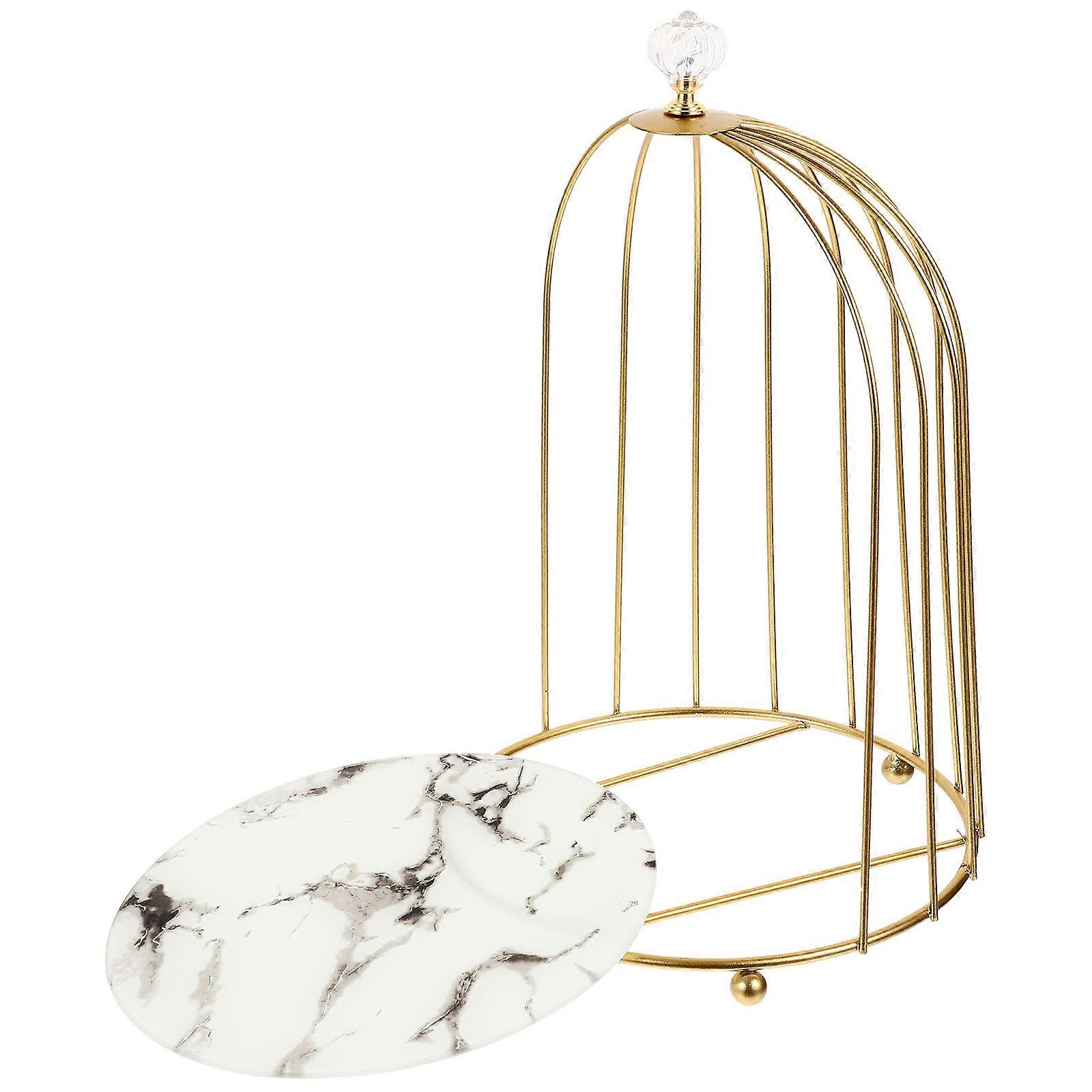 Iron Cosmetics Storage Stand Bird Cage Shape Makeup Display Rack 2Pcs